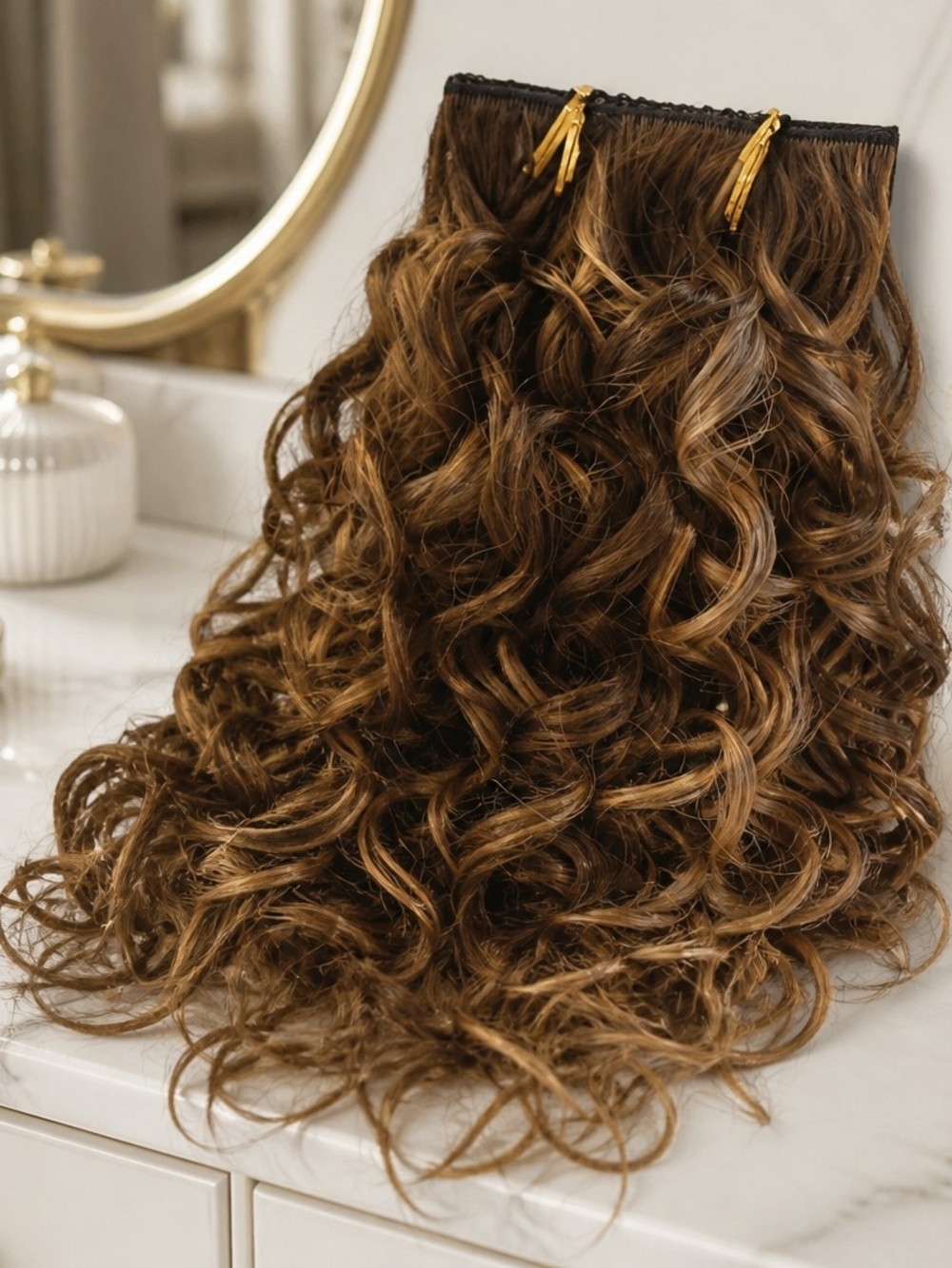 Lux Curly Clip-In Hair Extensions - Rich Brown